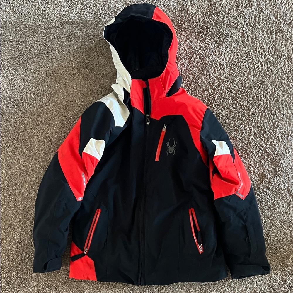 Spyder Kids' Bold Red and Black Puffer Jacket